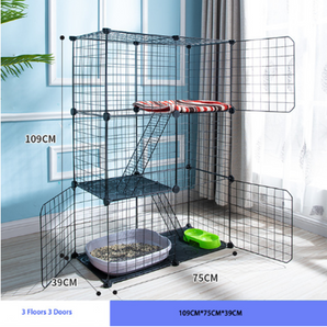 Creative DIY Assembling Pet Wire Fence Indoor Cat Cage