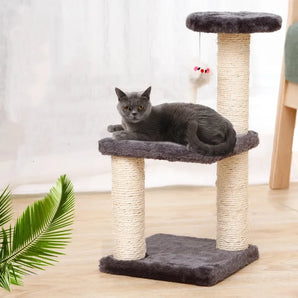 3-Layers Cats Toys Scratching Post Sisal Rope Three Pillars for Kitten Grind Claw Cat Climbing Frame Posts Pet Furniture