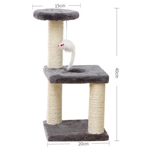 3-Layers Cats Toys Scratching Post Sisal Rope Three Pillars for Kitten Grind Claw Cat Climbing Frame Posts Pet Furniture