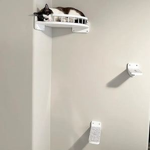 3 Pieces Cat Wall Furniture Platform Cat Pen Pet Rack and Observatory with Small Jumping Platform Kitty Playing and Sleeping