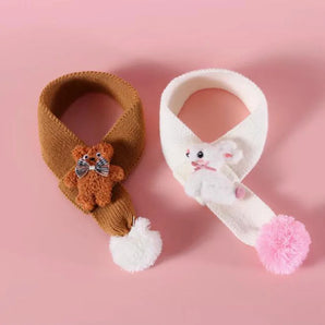 Pet Scarf, Pet Clothing, Small Dogs and Cats, Universal Pink and Brown, Autumn and Winter