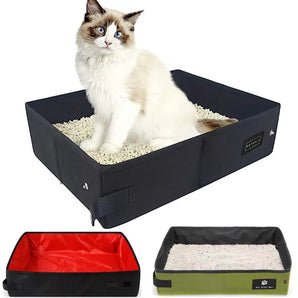 Pet Supplies Portable Foldable Litter Box Waterproof Oxford Cloth Pet toilet For Travel Fold the Cat Litter