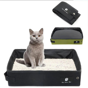 Portable Cat Litter Box, Foldable, Sand, Leakproof, Waterproof, Travel, Outdoor Toilet, Cleaning, Cat Accessories