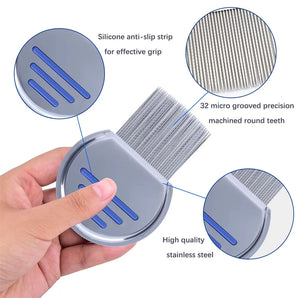 Stainless Steel Flea Comb Dogs  Lice Combs and Head Lice Nit Comb Flea Combs for dog cat Kid Adult Threaded Comb Grooming tooth