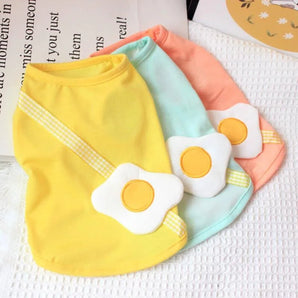 Universal Pet Clothes for Dog and Cat, Thin, Cute, Poached Eggs, Breathable Vests, Home Accessories